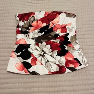 White House Black Market Floral Strapless Top!